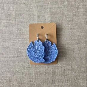 kolczyki inspirowane haftem opolskim - pączek kwiatowy