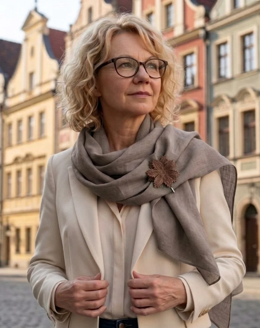 Koronkowy Duet — len i haft w tonacji taupe