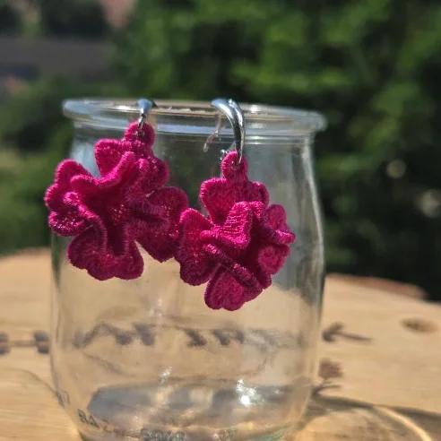 Koronkowe kolczyki- 3D- mini
